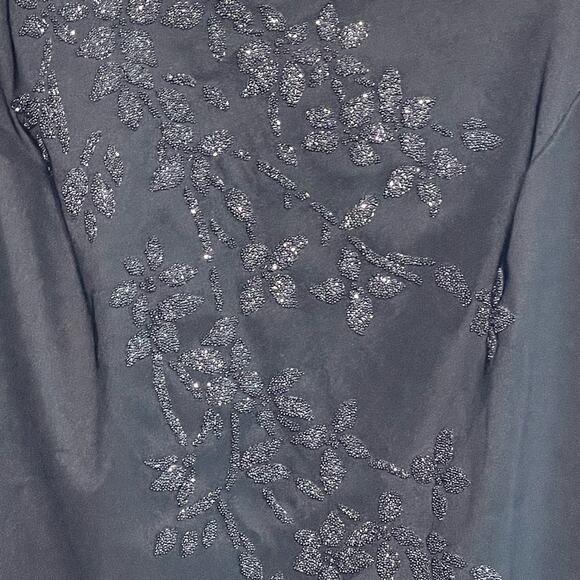 Y2K CDC Asymmetrical Cocktail Dress Sleeveless Embellished Bead Black 12‎ Petite - Picture 5 of 11